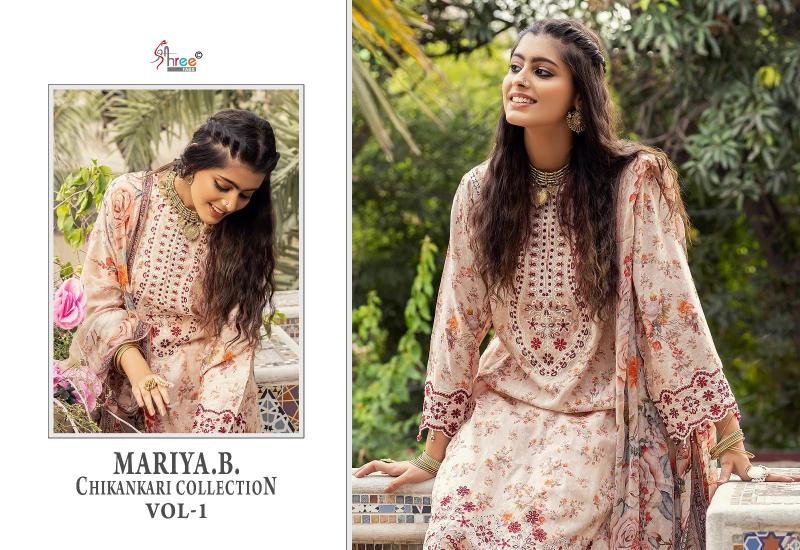 Shree Mariya B Chikankari Vol 1 Chiffon Dupatta Salwar Kameez Wholesale Catalog