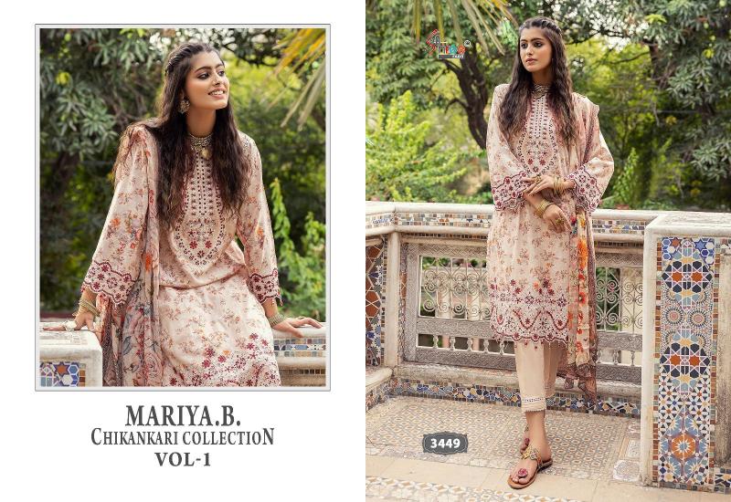 Shree Mariya B Chikankari Vol 1 Chiffon Dupatta Salwar Kameez Wholesale Catalog