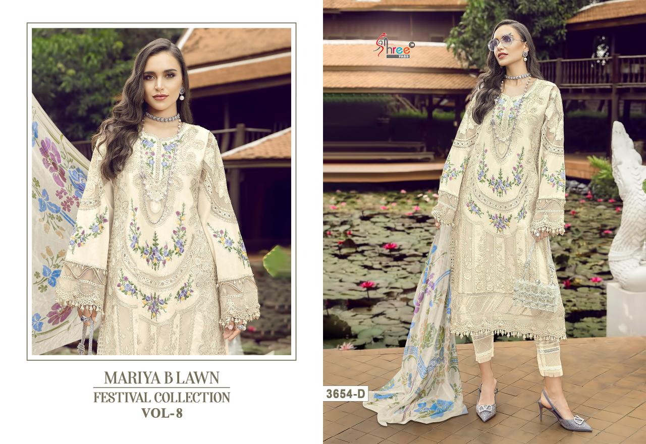 Shree Mariya B Lawn Festival Collection Vol 8 Cotton Dupatta salwar Suit