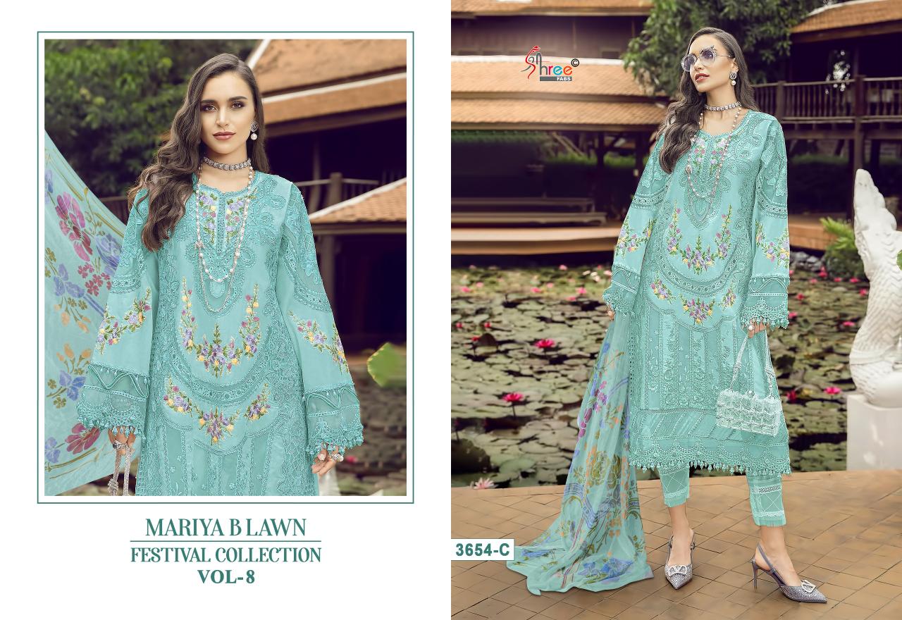 Shree Mariya B Lawn Festival Collection Vol 8 Cotton Dupatta salwar Suit