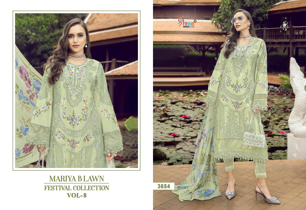 Shree Mariya B Lawn Festival Collection Vol 8 Cotton Dupatta salwar Suit