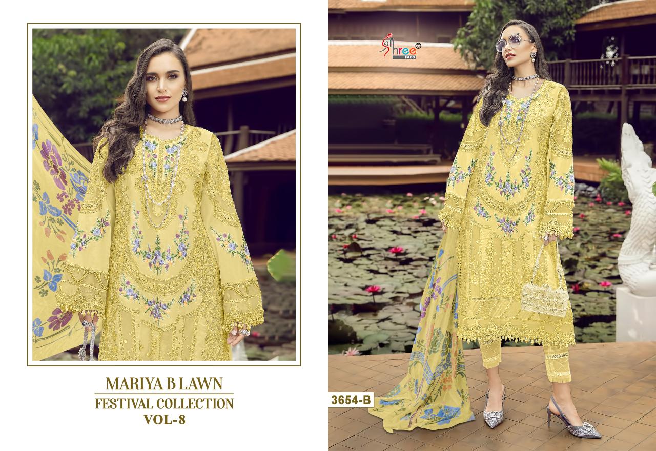 Shree Mariya B Lawn Festival Collection Vol 8 Cotton Dupatta salwar Suit