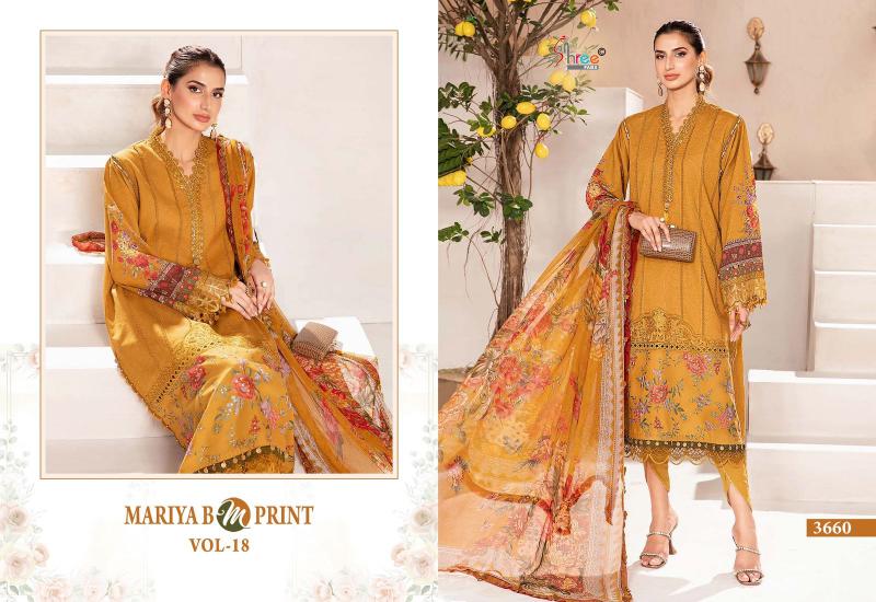 Shree Mariya B M Print Vol 18 Chiffon Dupatta Salwar Kameez Wholesale catalog