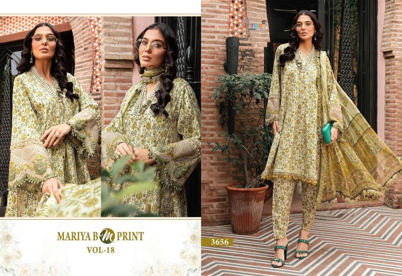 Shree Mariya B M Print Vol 18 Chiffon Dupatta Salwar Kameez Wholesale catalog
