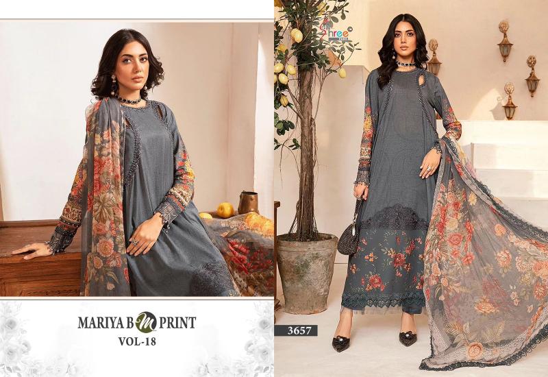 Shree Mariya B M Print Vol 18 Chiffon Dupatta Salwar Kameez Wholesale catalog
