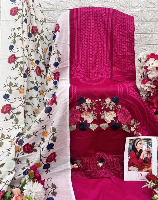 Taj 530 Cotton Dupatta Pakistani Suits Wholesale catalog