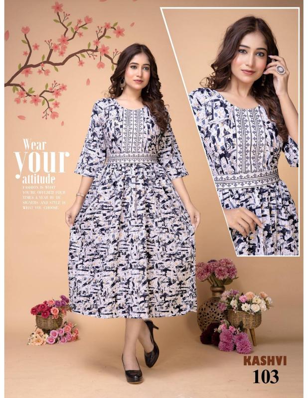 TRENDY KASHVI VOL 1 (BELT) Print Kurti Wholesale Catalog