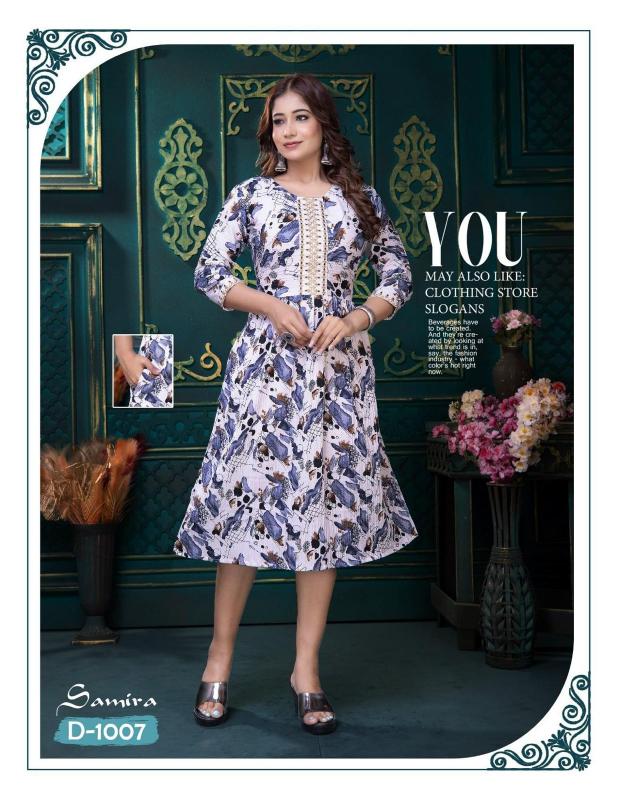 TRENDY SAMIRA (POCEKT) Print Kurti Wholesale Catalog