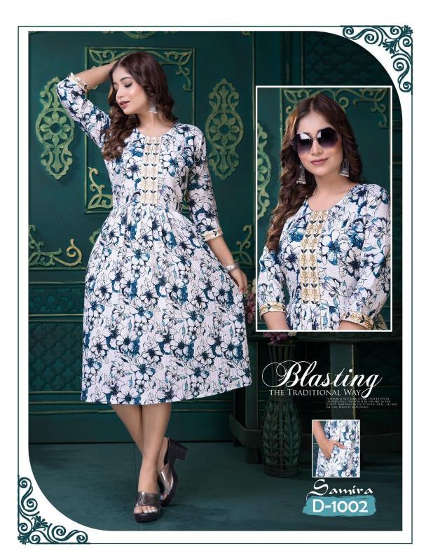 TRENDY SAMIRA (POCEKT) Print Kurti Wholesale Catalog