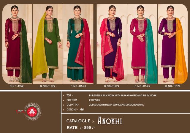 Triple Aaa Anokhi Fancy Dress Material Wholesale Catalog