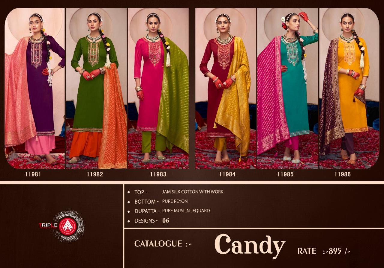 Triple Aaa Candy Jam Silk Fancy Dress Material Wholesale catalog