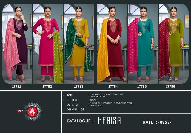 Triple Aaa Herisa Cotton Fancy Dress Material Wholesale catalog