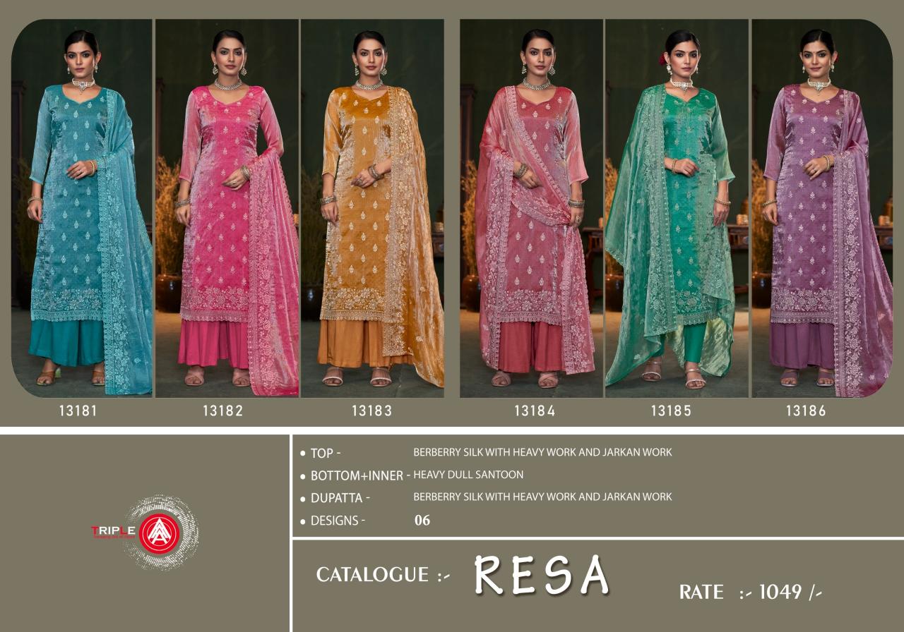 Triple Aaa Resa Fancy Dress Material Wholesale Catalog