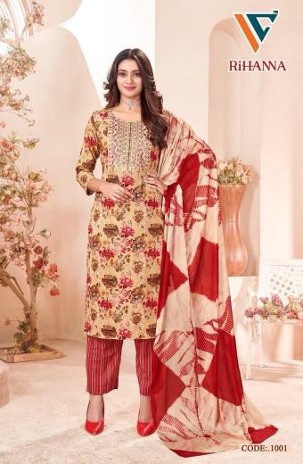 Vandana Rihanna Vol-1 – Kurti Pant With Dupatta - Wholesale Catalog