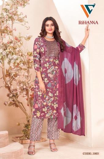 Vandana Rihanna Vol-1 – Kurti Pant With Dupatta - Wholesale Catalog
