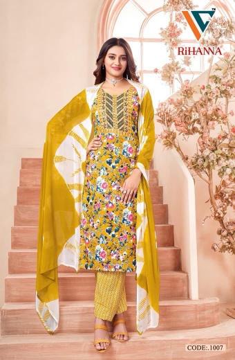 Vandana Rihanna Vol-1 – Kurti Pant With Dupatta - Wholesale Catalog
