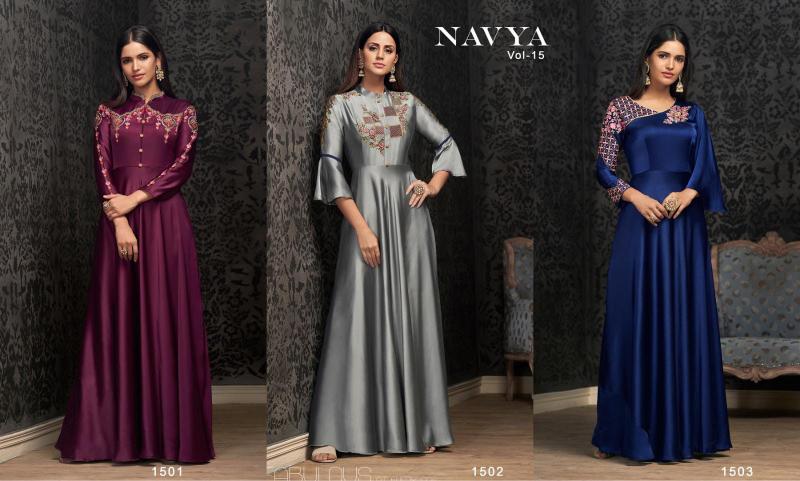 Vardan Designer Navya Vol- 15 Kurti Gown Wholesale Catalog