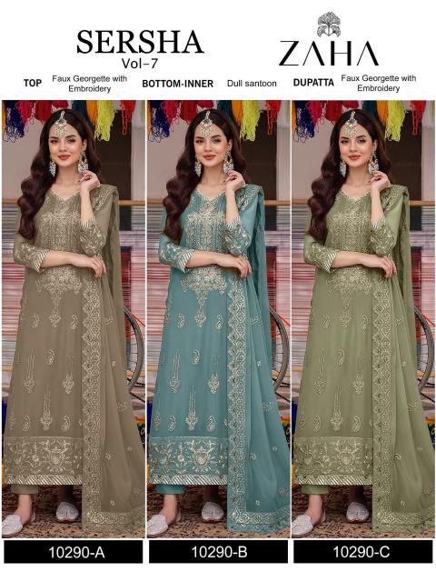 Zaha Sersha Vol 7 Georgette Salwar Kameez Wholesale Catalog