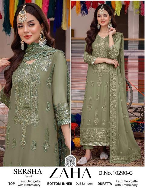 Zaha Sersha Vol 7 Georgette Salwar Kameez Wholesale Catalog