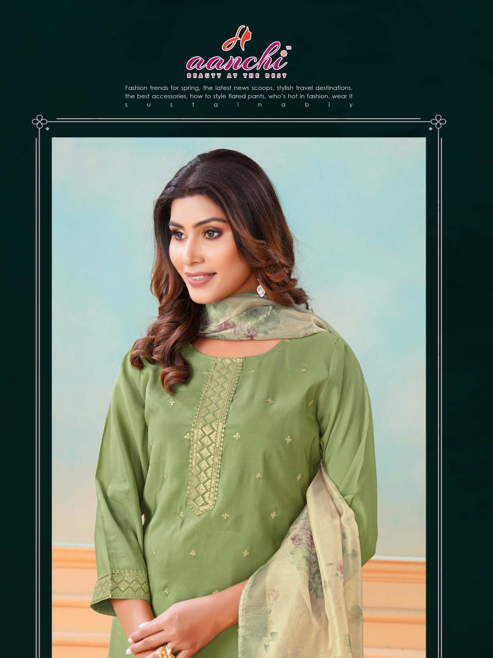 Aanchi VERNAA Embroidery Kurtis Wholesale Catalog
