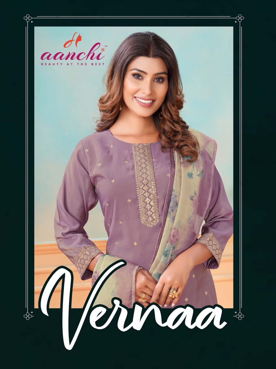 Aanchi VERNAA Embroidery Kurtis Wholesale Catalog