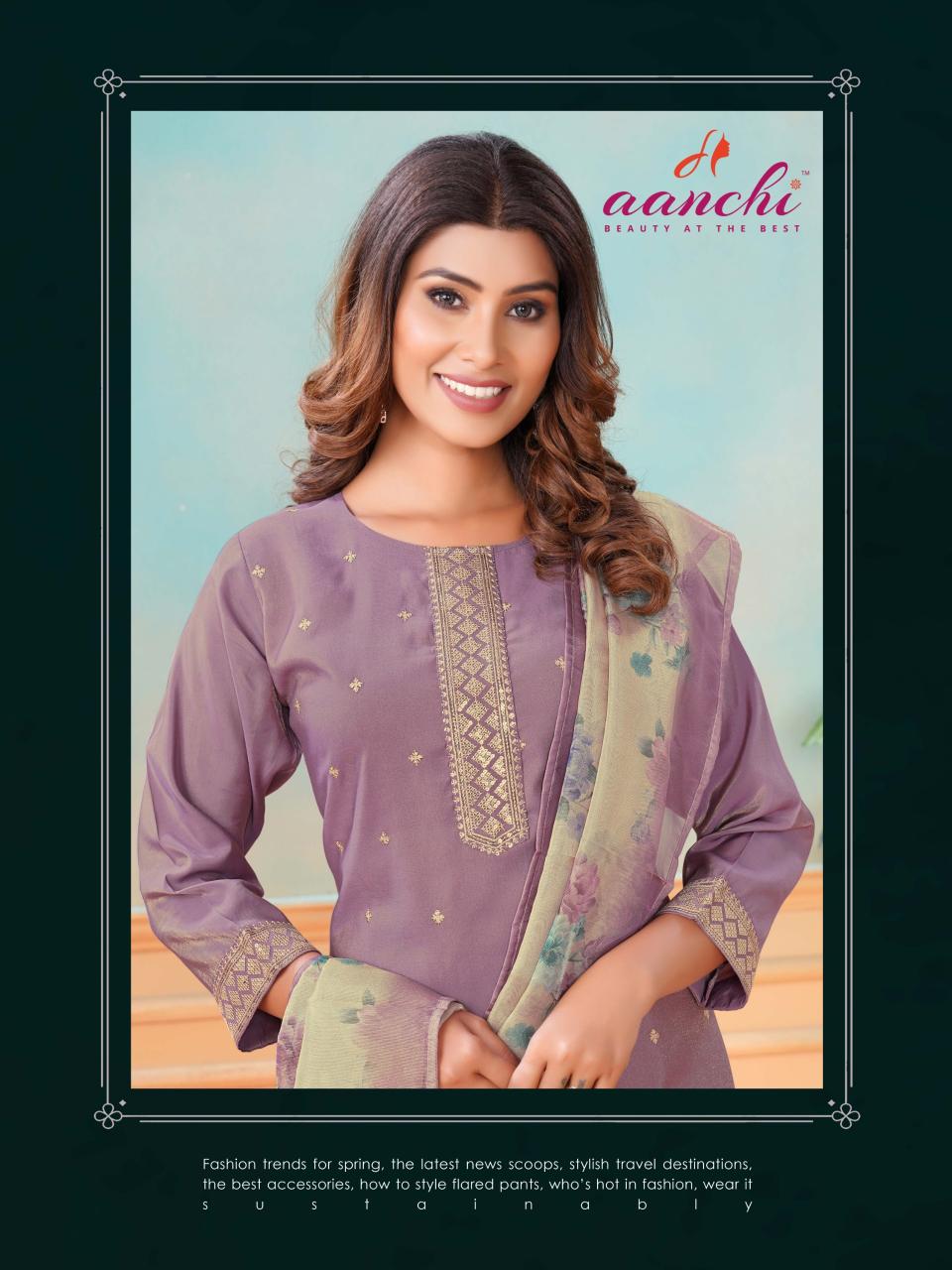 Aanchi VERNAA Embroidery Kurtis Wholesale Catalog