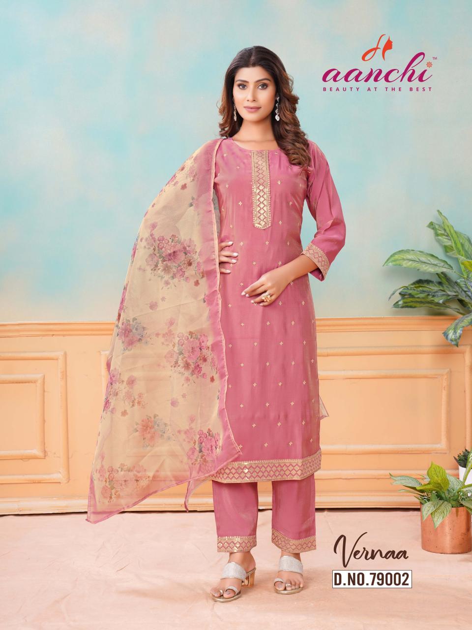 Aanchi VERNAA Embroidery Kurtis Wholesale Catalog