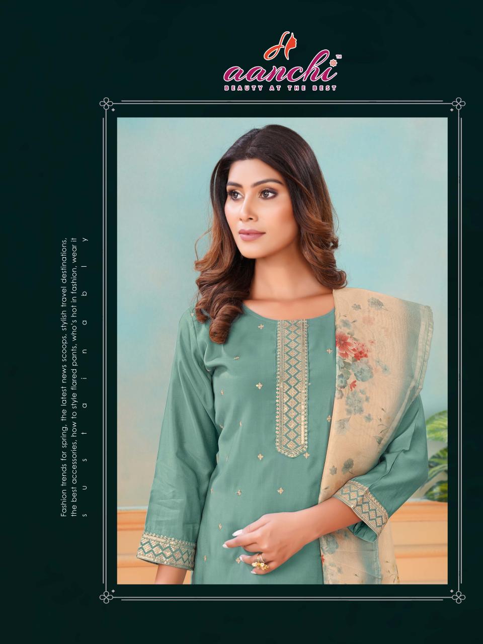 Aanchi VERNAA Embroidery Kurtis Wholesale Catalog