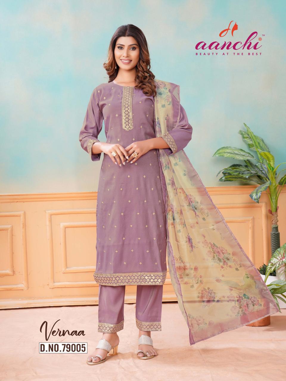 Aanchi VERNAA Embroidery Kurtis Wholesale Catalog