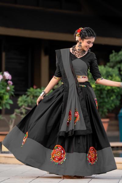 Aawiya 7066 D GREY Cotton Lehenga Choli Wholesale catalog
