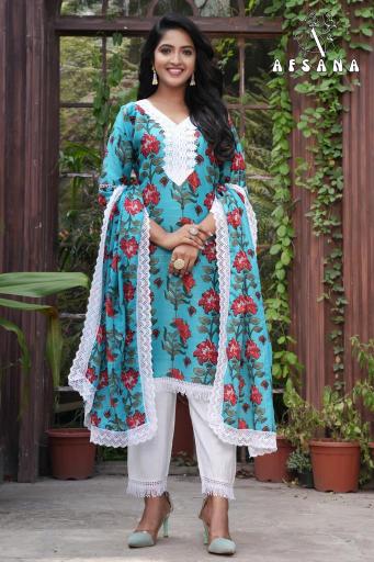 Afsana Rustam D- 2004 blue chikankari kurti online india Wholesale Catalog