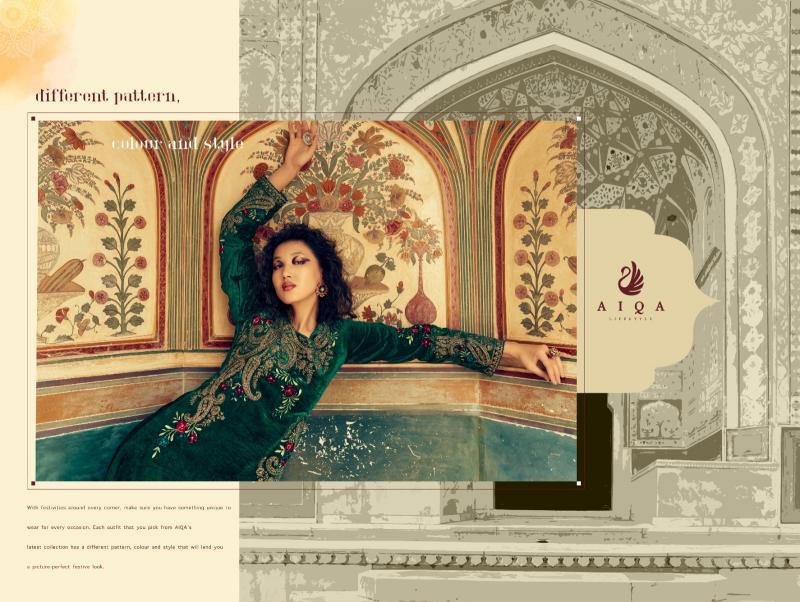 AIQA Sastra Pure Velvet With Fancy Work Wholesale Catalog