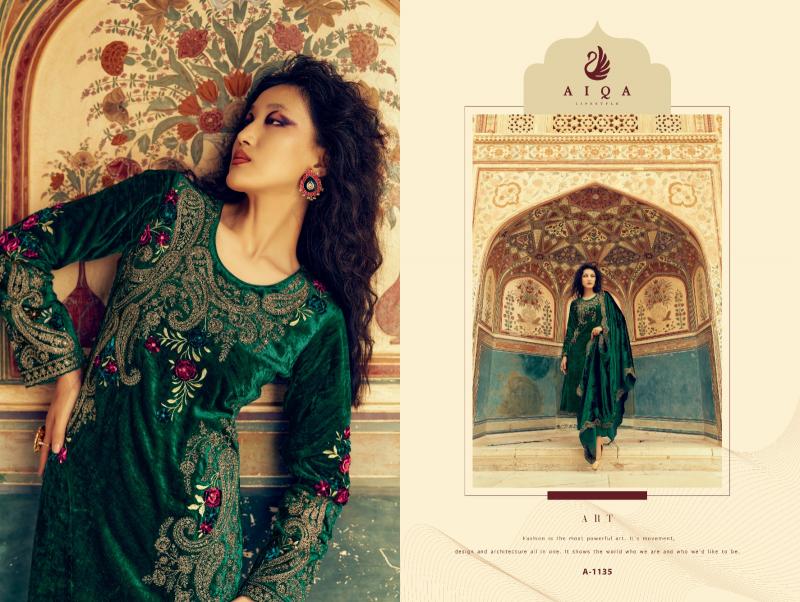AIQA Sastra Pure Velvet With Fancy Work Wholesale Catalog
