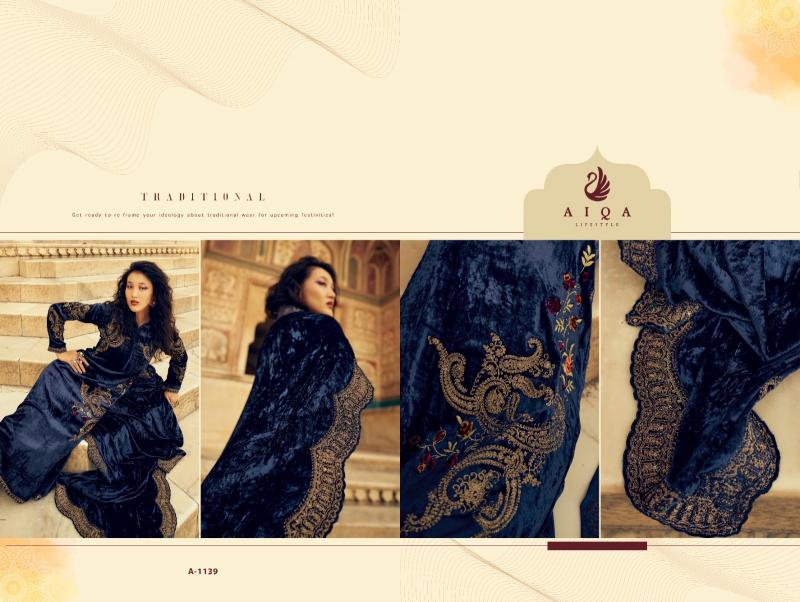 AIQA Sastra Pure Velvet With Fancy Work Wholesale Catalog