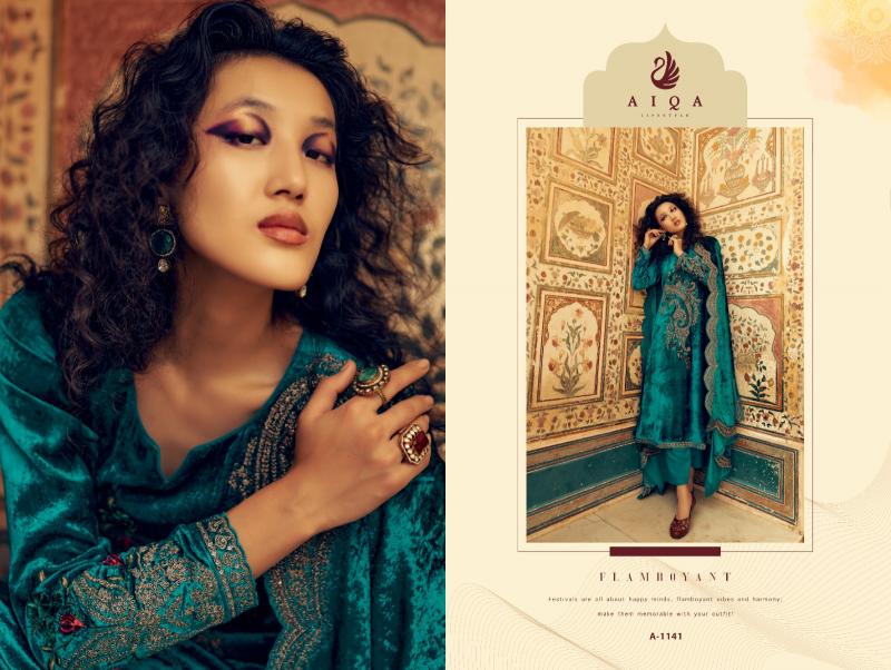 AIQA Sastra Pure Velvet With Fancy Work Wholesale Catalog