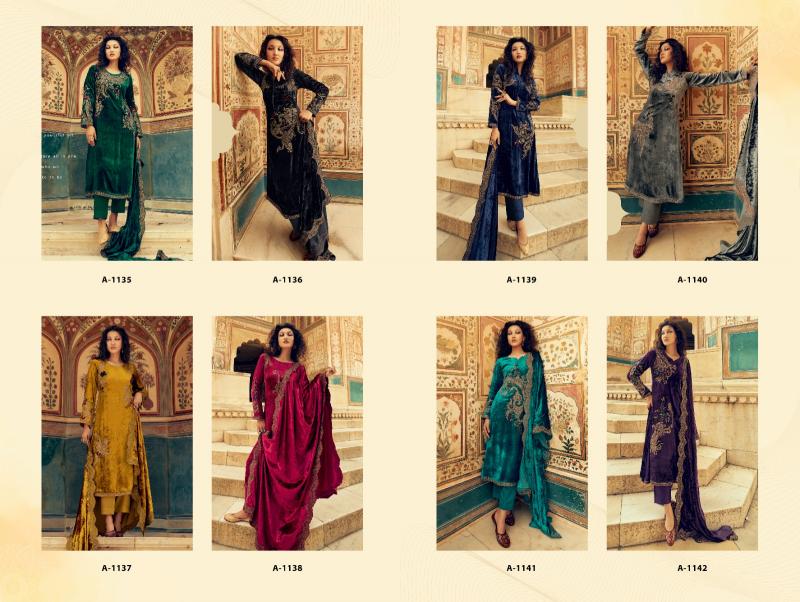AIQA Sastra Pure Velvet With Fancy Work Wholesale Catalog