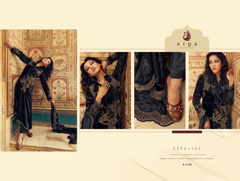 AIQA Sastra Pure Velvet With Fancy Work Wholesale Catalog