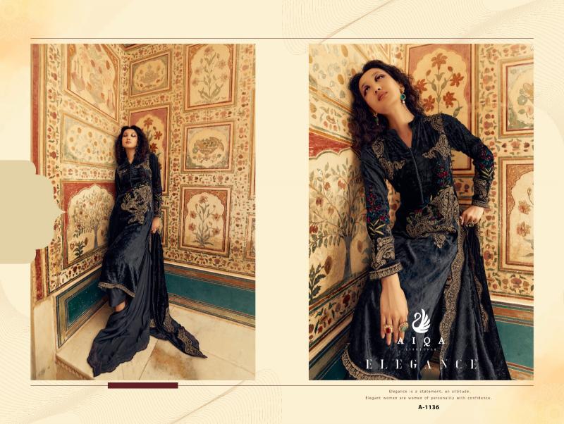 AIQA Sastra Pure Velvet With Fancy Work Wholesale Catalog