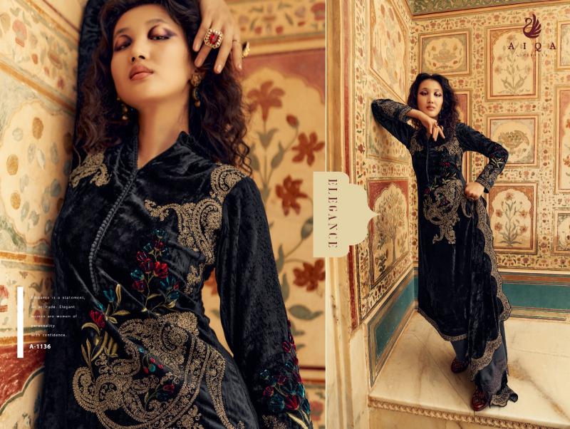 AIQA Sastra Pure Velvet With Fancy Work Wholesale Catalog