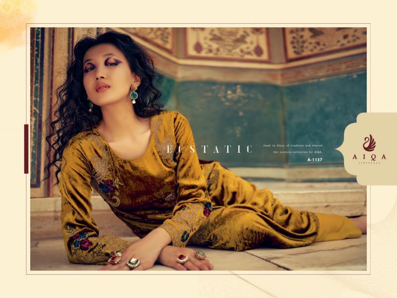 AIQA Sastra Pure Velvet With Fancy Work Wholesale Catalog