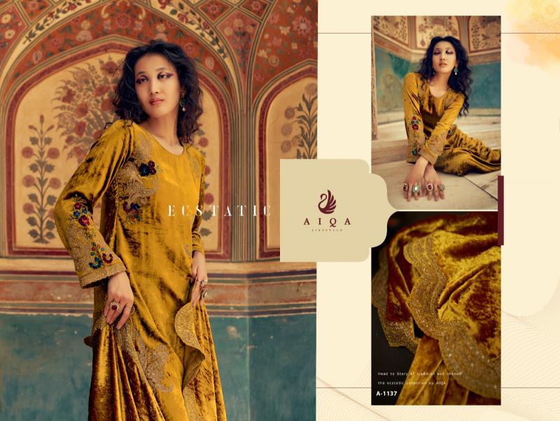 AIQA Sastra Pure Velvet With Fancy Work Wholesale Catalog