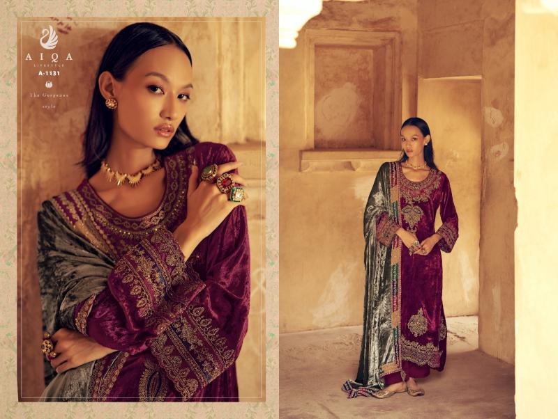 AIQA SENORA Pure Velvet Fancy Salwar Kameez Wholesale Catalog