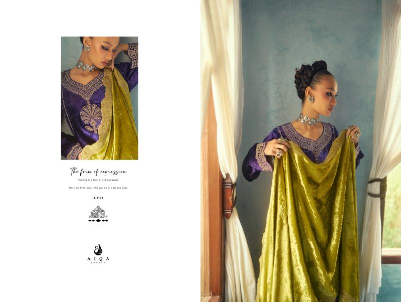 AIQA SHAHEN SHAH Velvet With Fancy Work Salwar Kameez Wholesale Catalog
