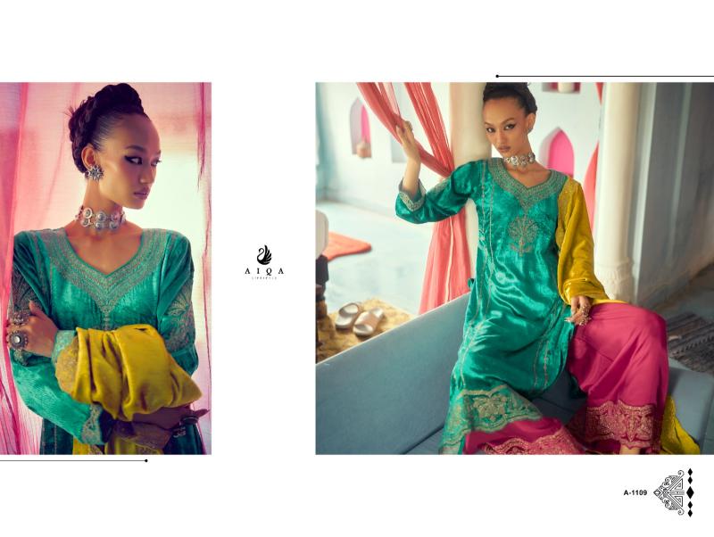 AIQA SHAHEN SHAH Velvet With Fancy Work Salwar Kameez Wholesale Catalog