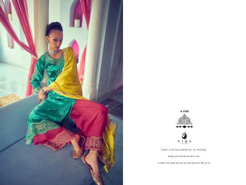 AIQA SHAHEN SHAH Velvet With Fancy Work Salwar Kameez Wholesale Catalog