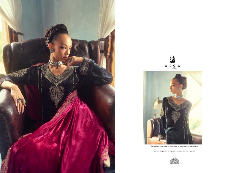 AIQA SHAHEN SHAH Velvet With Fancy Work Salwar Kameez Wholesale Catalog
