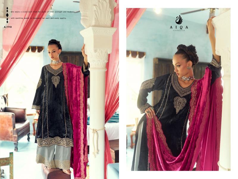 AIQA SHAHEN SHAH Velvet With Fancy Work Salwar Kameez Wholesale Catalog