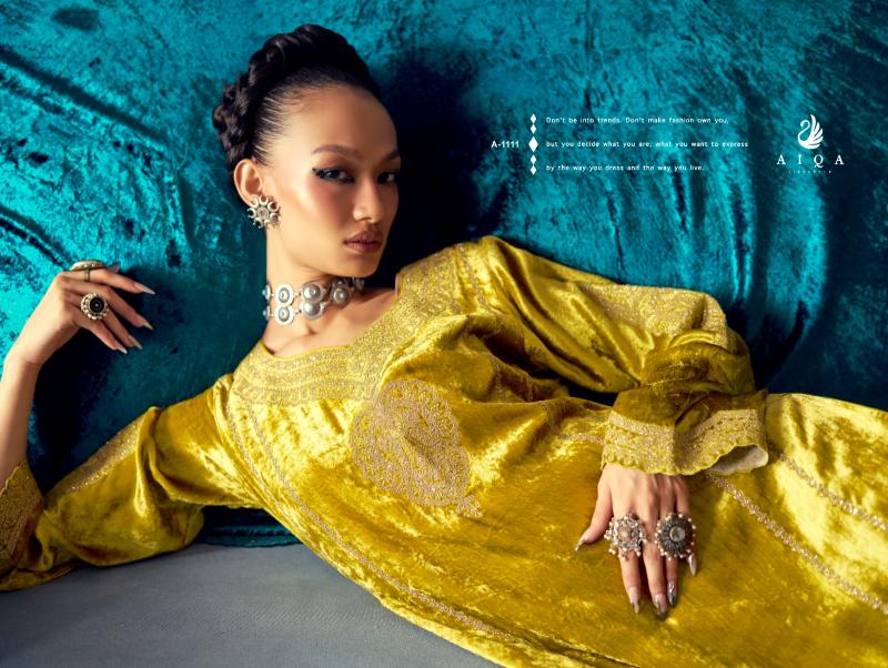AIQA SHAHEN SHAH Velvet With Fancy Work Salwar Kameez Wholesale Catalog