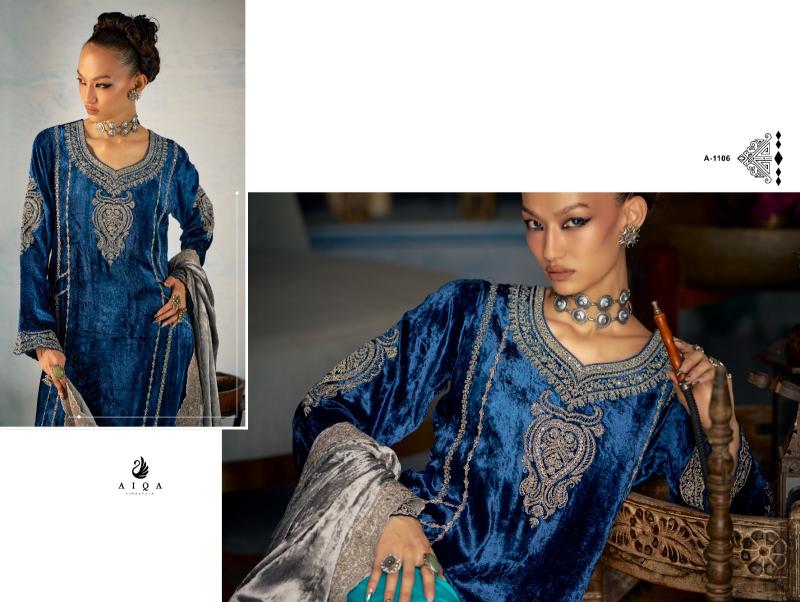 AIQA SHAHEN SHAH Velvet With Fancy Work Salwar Kameez Wholesale Catalog