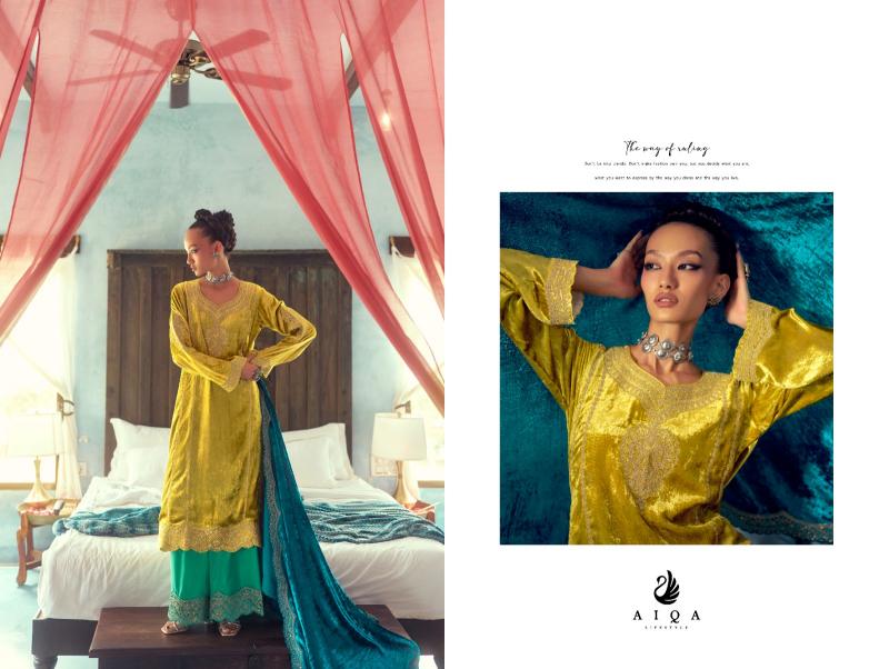 AIQA SHAHEN SHAH Velvet With Fancy Work Salwar Kameez Wholesale Catalog